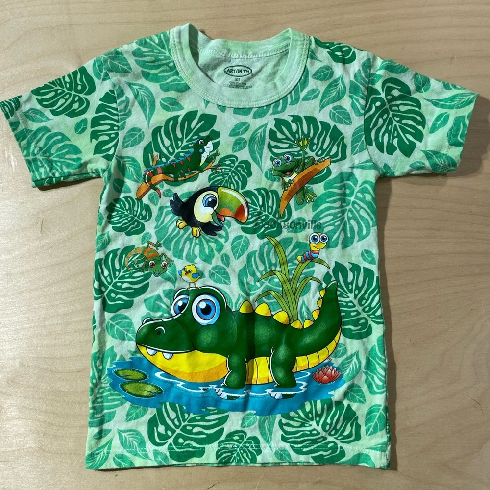Art on T’s Green Jungle Animal Kids T-Shirt 3 T (NE)